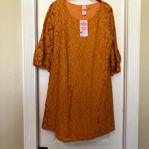 NWT - Gold Lace Mini Dress